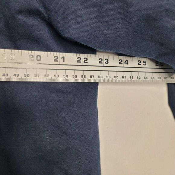 LOFT dark blue zip front front pockets linen blend barn chore coat size large - Picture 6 of 8